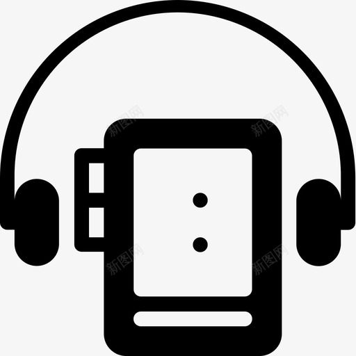 随身听音频录音机图标svg_新图网 https://ixintu.com 录音机 磁带 耳机 随身听 音乐 音频
