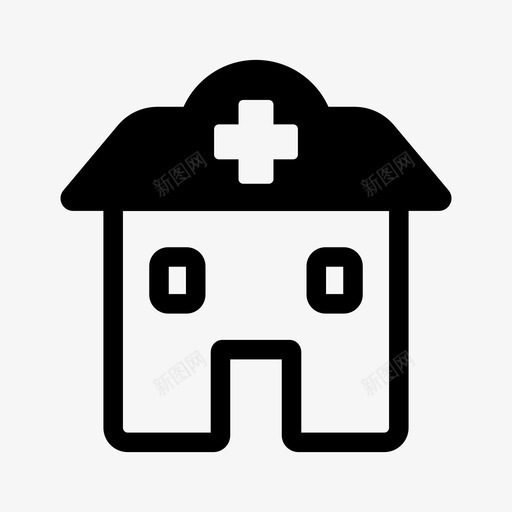医院大楼健康中心图标svg_新图网 https://ixintu.com 健康中心 医务室 医疗 医疗线性图标集 医院 大楼