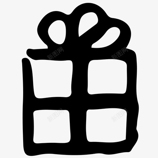 礼物手绘素描图标svg_新图网 https://ixintu.com 手绘 礼物 素描