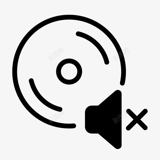 静音cd唱片集磁盘图标svg_新图网 https://ixintu.com 唱片集 扬声器关闭 磁盘 静音cd 音乐 音乐和声音