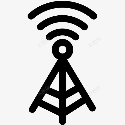 wifi塔通信塔信号塔图标svg_新图网 https://ixintu.com wifi塔 wifi天线 信号塔 无线 科技概要 通信塔