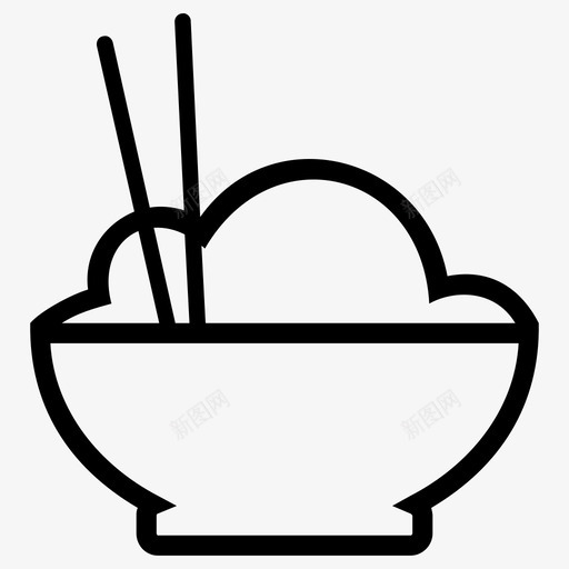 米饭碗一碗饭图标svg_新图网 https://ixintu.com 一碗饭 碗 米饭 食物 饭碗