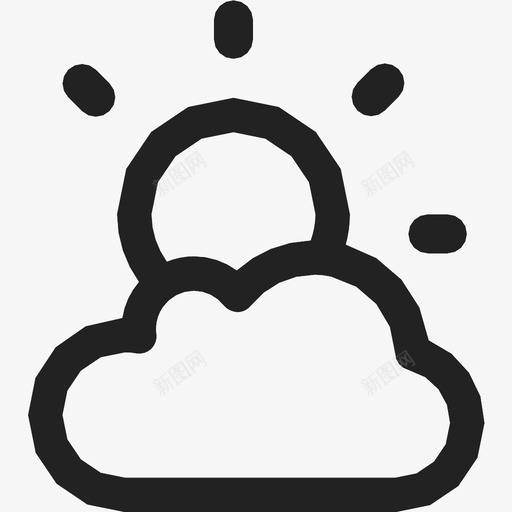 多云太阳天气图标svg_新图网 https://ixintu.com 多云 天气 太阳
