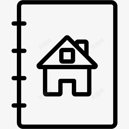 书上的房子公寓家图标svg_新图网 https://ixintu.com 书上的房子 公寓 地方 家 房地产