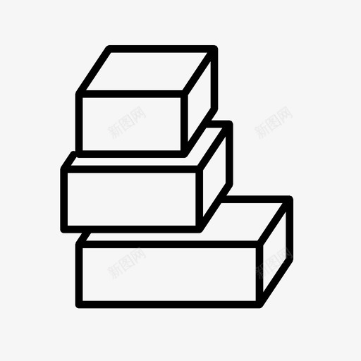 积木建筑几何积木图标svg_新图网 https://ixintu.com 几何积木 几何级数 堆积的盒子 堆积的立方体 建筑 积木