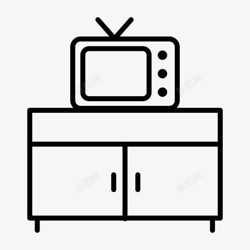 娱乐控制台橱柜家具图标svg_新图网 https://ixintu.com 娱乐控制台 家具 桌子 橱柜 橱窗 电视