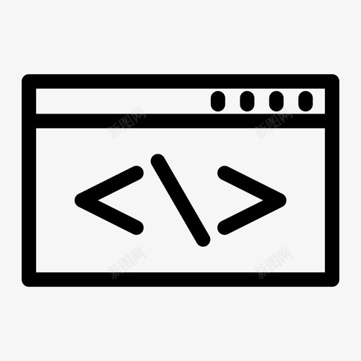 网络浏览器代码界面图标svg_新图网 https://ixintu.com 互联网 代码 界面 网络浏览器
