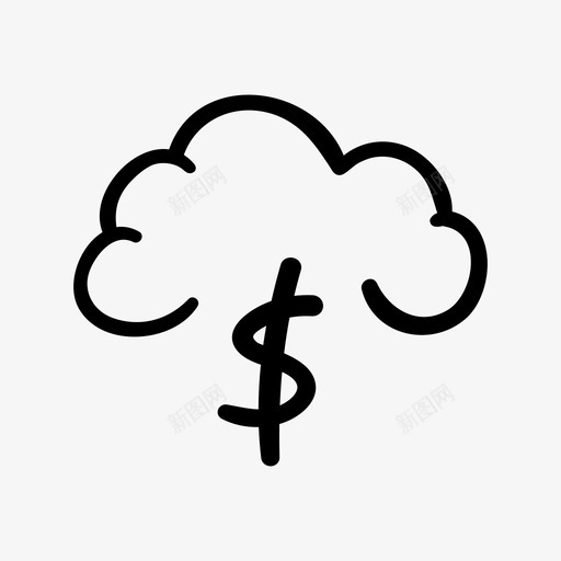 云货币美元icloud货币图标svg_新图网 https://ixintu.com icloud货币 云货币 在线货币 美元