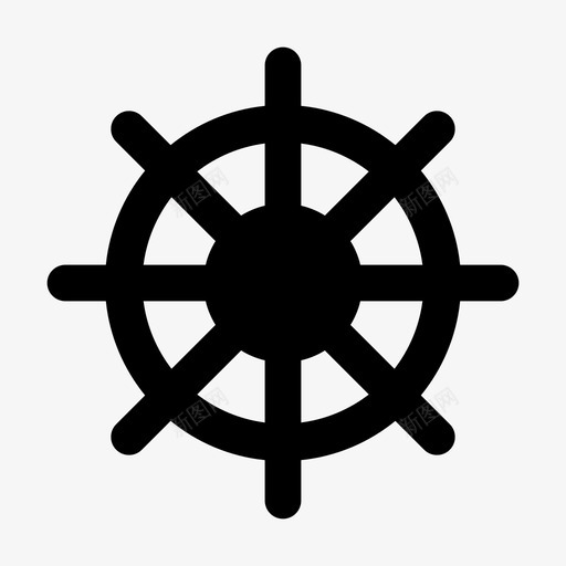 轮舵海盗图标svg_新图网 https://ixintu.com 方向盘 海盗 舵 轮