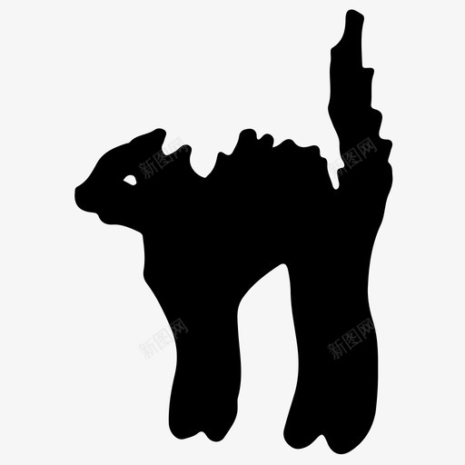 猫万圣节手绘图标svg_新图网 https://ixintu.com 万圣节 受惊猫 噩梦 恐怖 手绘 猫 粗略的图标
