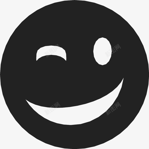 眨眼表情脸图标svg_新图网 https://ixintu.com 头 眨眼 笑脸 脸 表情