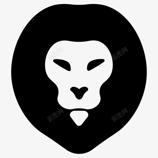 狮子脸动物猫图标svg_新图网 https://ixintu.com 动物 国王 狮子脸 猫