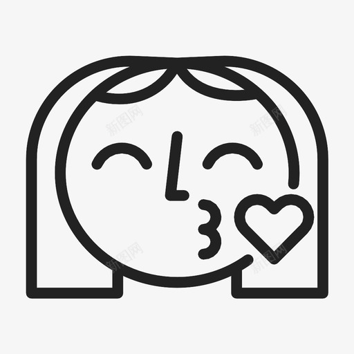 情人送吻心浪漫图标svg_新图网 https://ixintu.com 女人接吻 心 情人节 情人送吻 浪漫