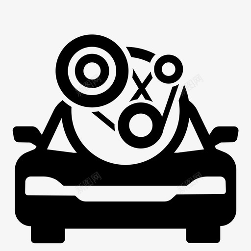 汽车发动机检查修理图标svg_新图网 https://ixintu.com 保养 修理 检查 汽车发动机 汽车服务