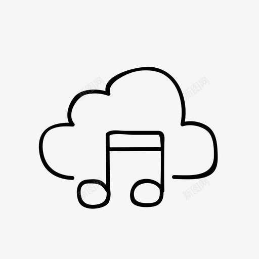 音乐旋律mp3图标svg_新图网 https://ixintu.com mp3 手绘云 收音机 旋律 音乐 音符 音调
