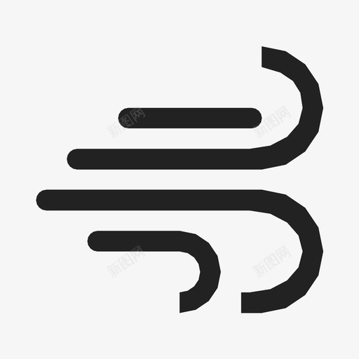 刮风天气图标svg_新图网 https://ixintu.com 刮风 天气