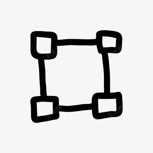 正方形涂鸦手绘图标svg_新图网 https://ixintu.com 手绘 手绘材料设计图标 涂鸦 矢量正方形