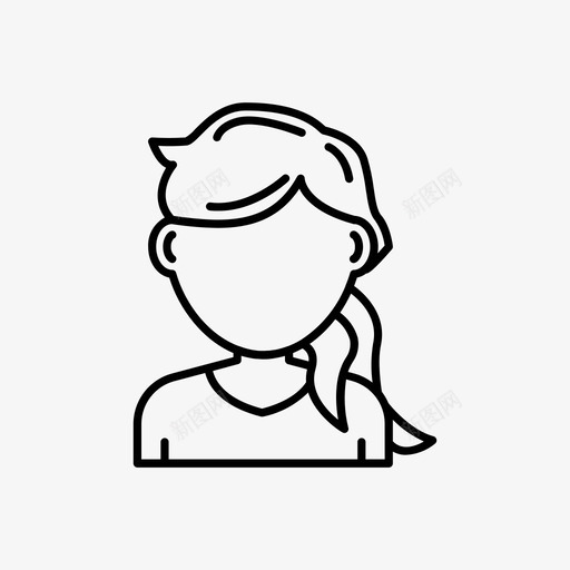 小姐头像女孩图标svg_新图网 https://ixintu.com 头像 女孩 小姐 用户