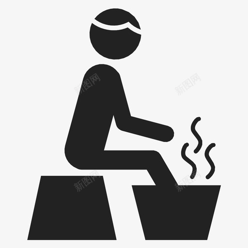 足浴热水放松图标svg_新图网 https://ixintu.com 放松 桑拿浴 水疗 热水 足浴