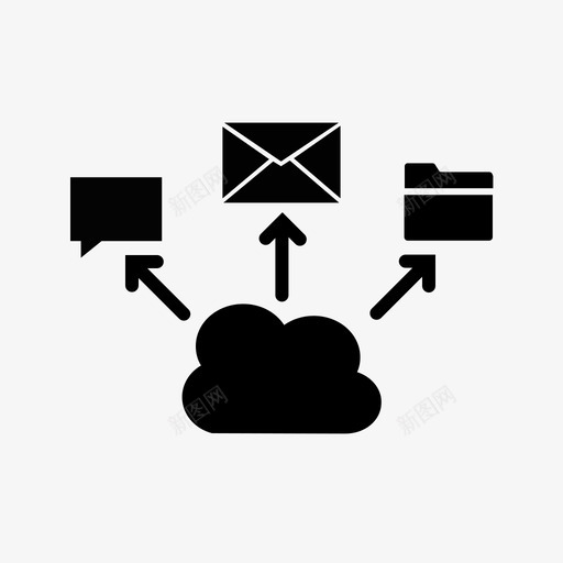 云网络云客户端云计算图标svg_新图网 https://ixintu.com 云存储 云客户端 云网络 云计算 服务提供商 物联网填充 网络服务器