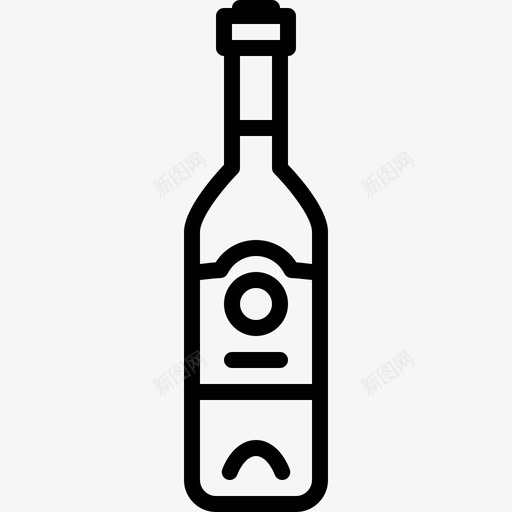 香槟瓶酒饮料图标svg_新图网 https://ixintu.com 葡萄酒 酒 食物和饮料 饮料 香槟瓶