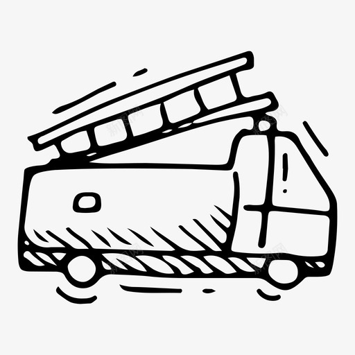 消防车应急运输图标svg_新图网 https://ixintu.com 应急 涂鸦运输 消防车 运输