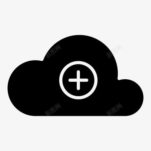 云添加云计算云数据图标svg_新图网 https://ixintu.com 云数据 云服务 云添加 云计算