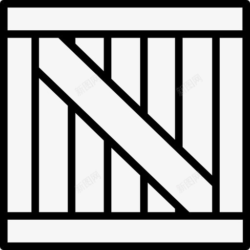 木箱货物送货箱图标svg_新图网 https://ixintu.com 包装箱 木箱 物流配送线图标 船运 货物 送货箱