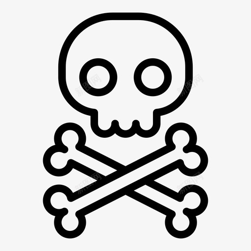 头骨骨头死人图标svg_新图网 https://ixintu.com 万圣节 头骨 恐怖 死人 骨头 骷髅