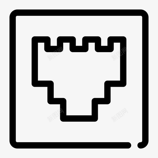 internet端口连接以太网图标svg_新图网 https://ixintu.com internet端口 以太网 连接