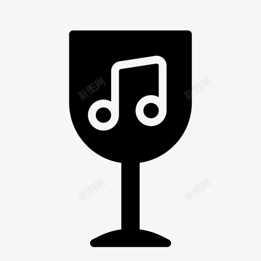 音乐酒杯音乐会音符图标svg_新图网 https://ixintu.com 浪漫 酒杯 音乐会 音乐和声音 音乐酒杯 音符