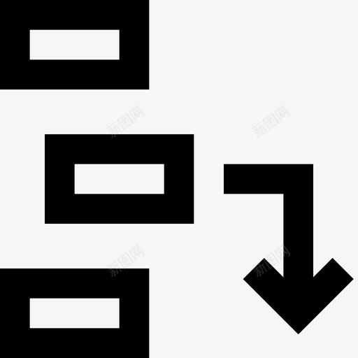 重新排列积压向下图标svg_新图网 https://ixintu.com 向下 排序 方形 积压 选择 重新排列 项目