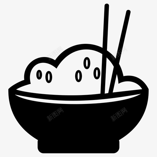 米饭碗一碗饭图标svg_新图网 https://ixintu.com 一碗饭 碗 米饭 食物 饭碗