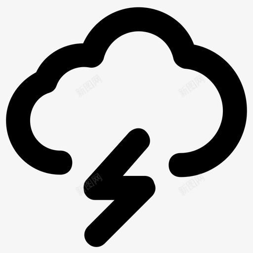 雷声大气云彩图标svg_新图网 https://ixintu.com 云彩 夏季和旅行平滑线图标 大气 天气 天气预报 雷声