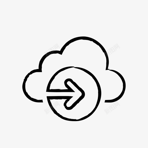 按钮箭头单击图标svg_新图网 https://ixintu.com 下一步 云粗体绘制 单击 按钮 箭头 转到