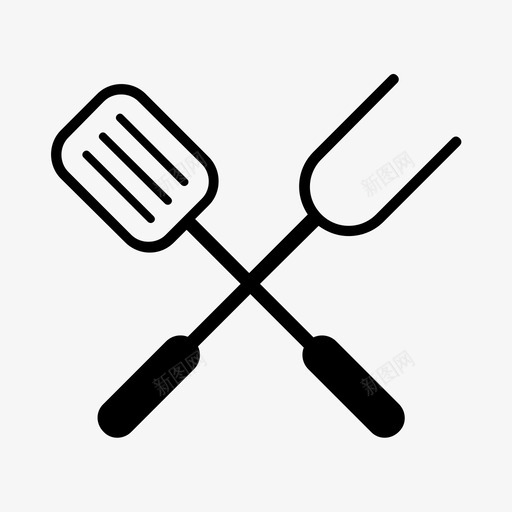 烤架叉子铲子图标svg_新图网 https://ixintu.com 叉子 烤架 铲子