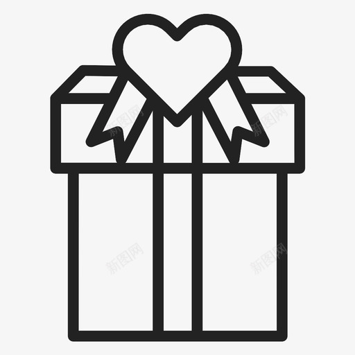心形礼品包周年礼物爱情图标svg_新图网 https://ixintu.com 周年礼物 心形礼品包 情人节 爱情