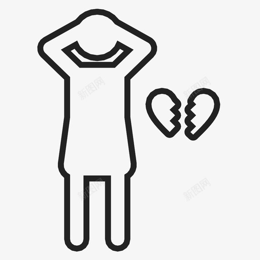破碎的心心碎爱图标svg_新图网 https://ixintu.com 心碎 悲伤 爱 破碎的心 被拒绝的爱
