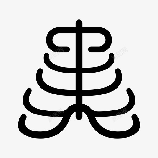 肋骨解剖学身体部位图标svg_新图网 https://ixintu.com 医学线性图标集 肋骨 解剖学 身体部位 骨骼