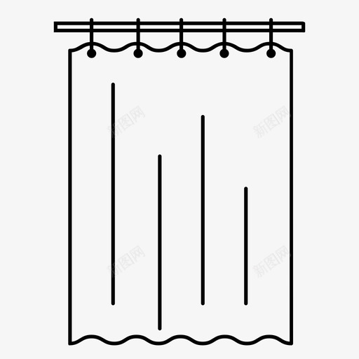 窗帘浴室浴帘图标svg_新图网 https://ixintu.com 浴室 浴帘 窗帘
