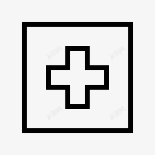医疗十字医院薄图标svg_新图网 https://ixintu.com 医疗十字 医院薄