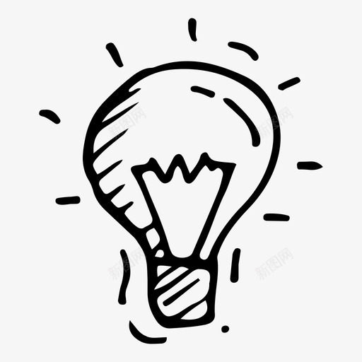 理念灯泡涂鸦教育图标svg_新图网 https://ixintu.com 涂鸦教育 灯泡 理念