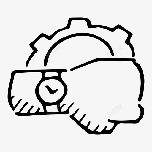 时间管理手准时图标svg_新图网 https://ixintu.com 准时 商业成功事业涂鸦 手 手表 时间管理