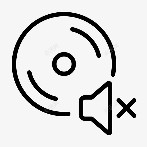 静音cd唱片集磁盘图标svg_新图网 https://ixintu.com 唱片集 扬声器关闭 磁盘 静音cd 音乐 音乐和声音