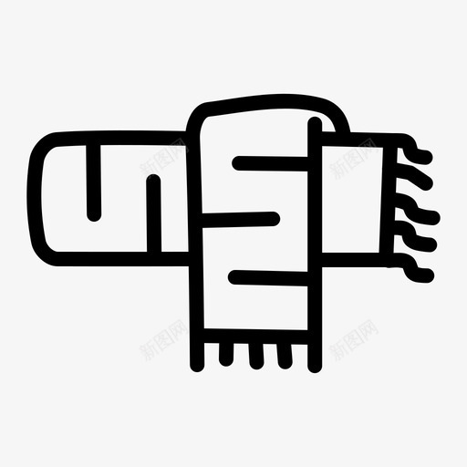 围巾秋季针织图标svg_新图网 https://ixintu.com 保暖 冬季 围巾 秋季 秋季涂鸦 羊毛 针织