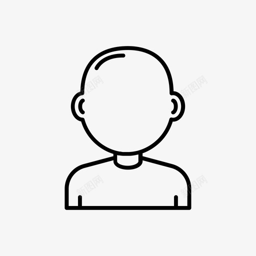 id头像秃头男图标svg_新图网 https://ixintu.com id头像 人 用户 男 秃头