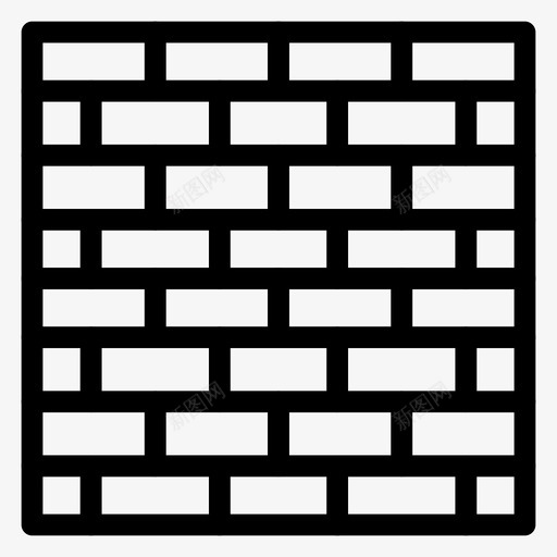 墙砖商业图标svg_新图网 https://ixintu.com 商业 墙 建筑 建筑线图标 砖 防火墙