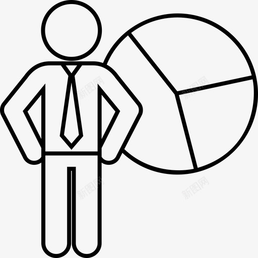 业务统计分析业务人员图标svg_新图网 https://ixintu.com 业务人员 业务细线 业务统计 分析 图表 饼图