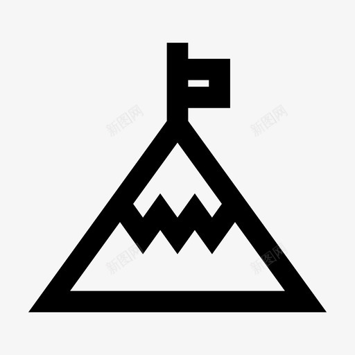 顶峰成就目标图标svg_新图网 https://ixintu.com 六条直线 山 成功 成就 目标 顶峰 顶端