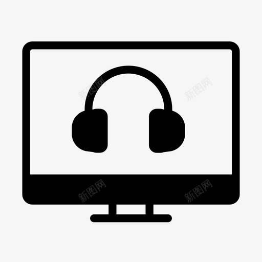 电脑屏幕耳机桌面耳机耳塞图标svg_新图网 https://ixintu.com 桌面耳机 电脑屏幕耳机 耳塞 音乐 音乐和声音